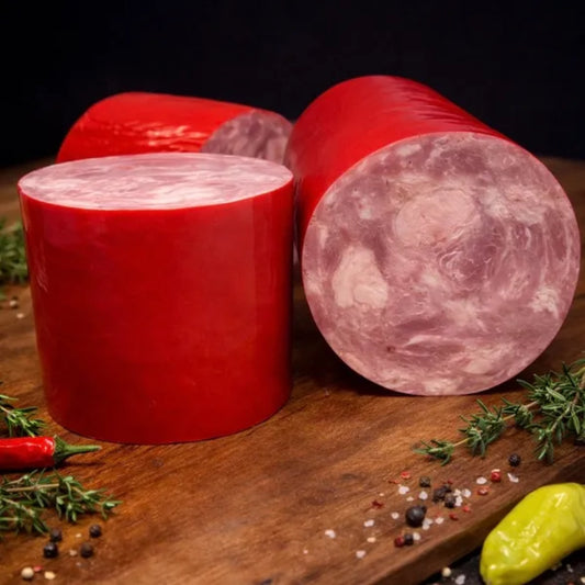 Homestyle Pork Ham whole piece and sliced cross section – Ukrainian Smokehouse