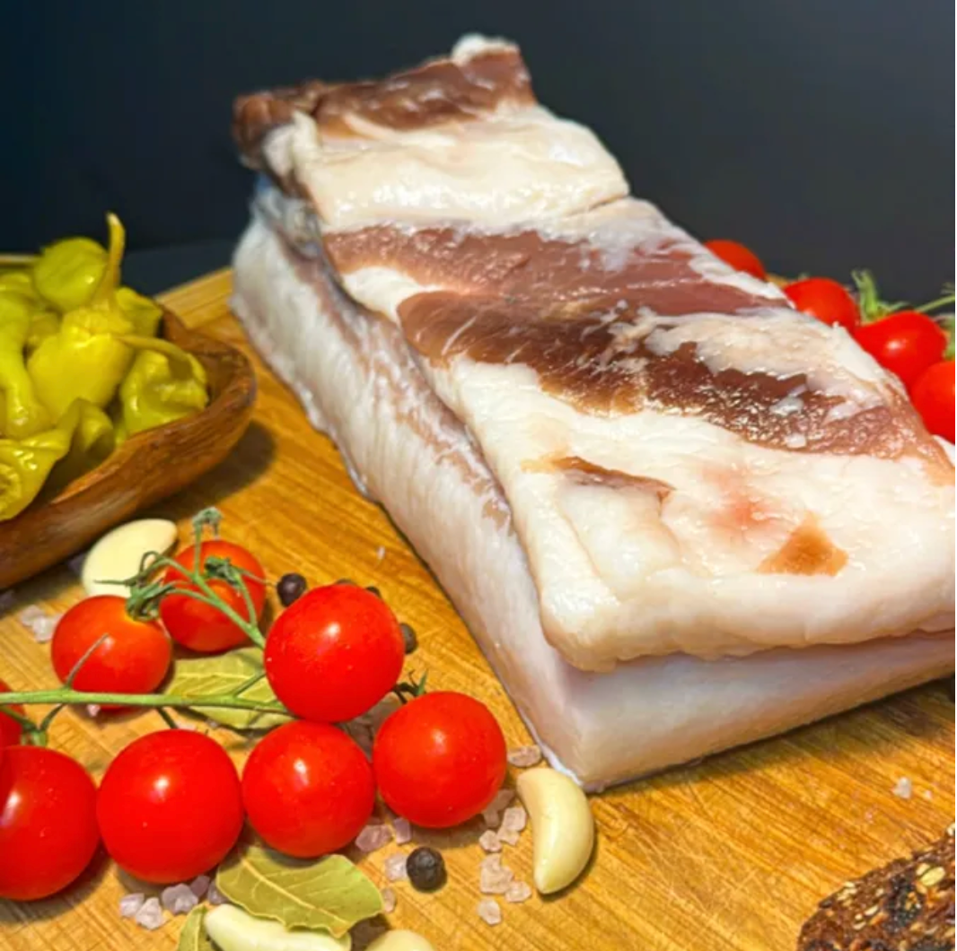 Salted Salo with Meat Layer