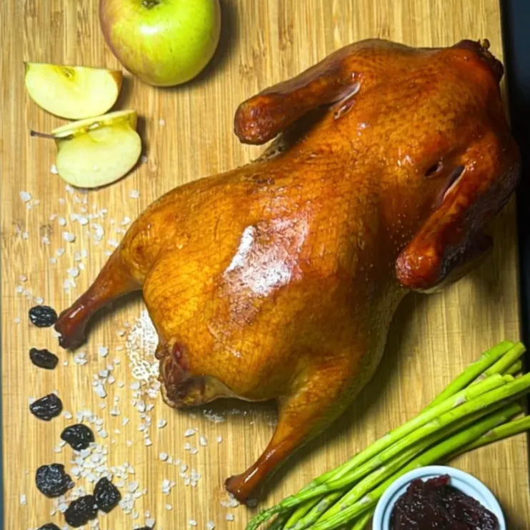 Smoked whole chicken with herbs and garnish – Ukrainian Smokehouse